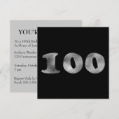 100e verjaardag zwarte zilver | Nummer 100 Kaart (Voorkant / Achterkant)