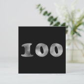 100e verjaardag zwarte zilver | Nummer 100 Kaart (Staand voorkant)