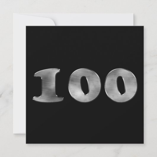 100e verjaardag zwarte zilver | Nummer 100 Kaart (Voorkant)