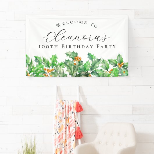 100e verjaardagsfeest december Geboorte Bloem Welk Spandoek (Insitu)