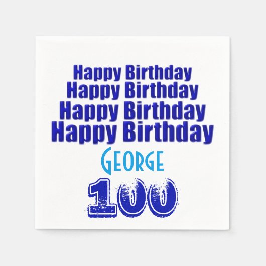 100e verjaardagsfeest gepersonaliseerde papieren s servet (Voorkant)