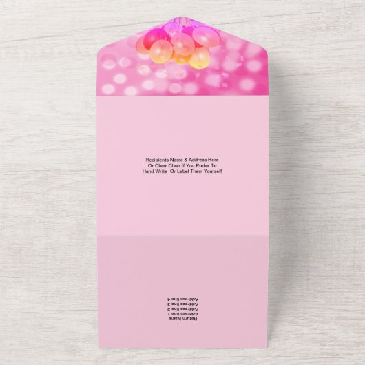 100e Verjaardagsfeest Glam Sparkle Glitz Pink All In One Uitnodiging (Buitenkant)