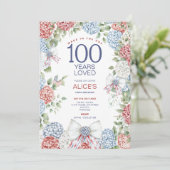 100e verjaardagsfeest, rood wit en blauw, 4 juli kaart (Staand voorkant)