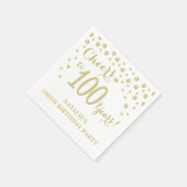 100e verjaardagsfeest Witte en Gouden Diamant Servet (Hoek)