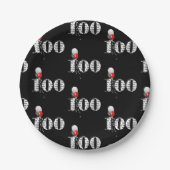 100e verjaardagsfeestballonnen op zwart papieren bordje (Voorkant)