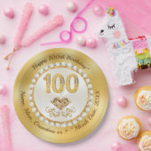 100e verjaardagsfeestje Borden, 2 maten, rond plei Papieren Bordje (Feest)