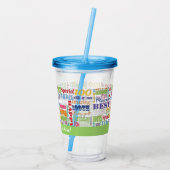 100e verjaardagsfeestje gepersonaliseerde geschenk acryl drinkbeker (Achterkant)