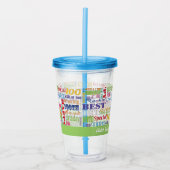 100e verjaardagsfeestje gepersonaliseerde geschenk acryl drinkbeker (Voorkant)