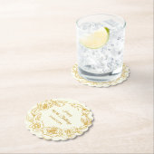 100e verjaardagsfeestje Goud Roos Ivoor Wit Kartonnen Onderzetters (Insitu)