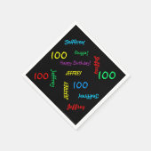 100e verjaardagsfeestje met herhalende namen Black Servetten (Hoek)