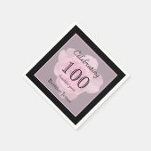 100e verjaardagsfeestje Roos papieren servetten (Hoek)