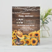 100e verjaardagsfeestje rustieke houten zonnebloem kaart (Staand voorkant)