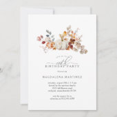 100e verjaardagsfeestje Witte pompoen Herfst Bloem Kaart (Voorkant)