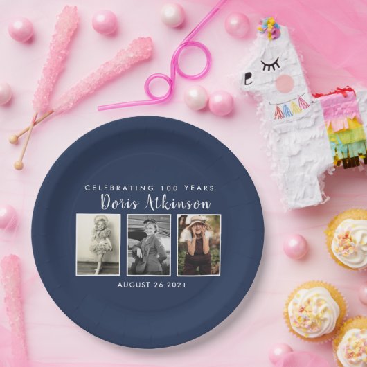 100e verjaardagsfoto, bord (Feest)