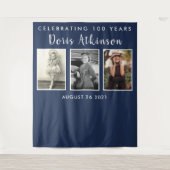 100e verjaardagsfotocollage backdrop banner wandkleed (Voorkant)