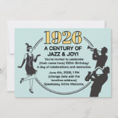 100e Verjaardagskaart 1920s Speakeasy Flapper Kaart (Voorkant)