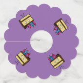 100e Verjaardagstaart met Candles chocolade icing Wijnglaslabel (Achterkant)