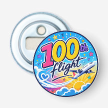 100e vlucht kleurrijk vliegtuig reis souvenir