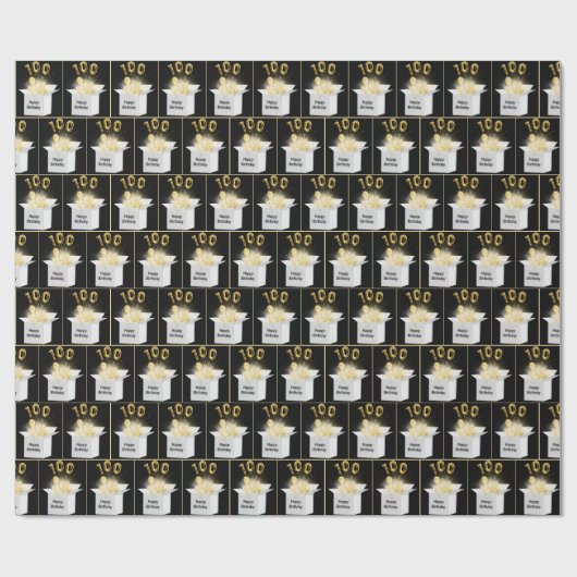 100e vogelballonnen in een doos cadeaupapier (Vlak)