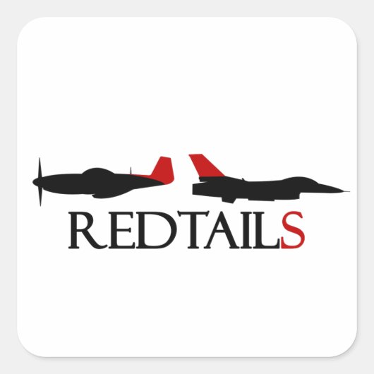 100e werelderfgoed op het strijkplein "Red Tails" Vierkante Sticker (Voorkant)