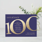100e Zakelijke Save the Date Uitnodiging (Staand voorkant)