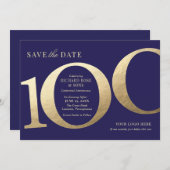 100e Zakelijke Save the Date Uitnodiging (Voorkant / Achterkant)