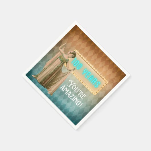 100e  zangeraplepel van Birthday Napkins Servet (Hoek)