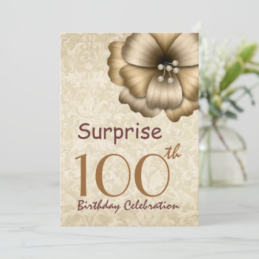 100e ZUIVERE goudbloem Kaart (Staand voorkant)