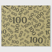 100e zwart/goud willekeurig aantal patroon groot cadeaupapier (Vlak)
