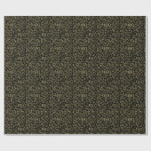 100e zwart/goud willekeurig aantal patroon klein cadeaupapier (Vlak)