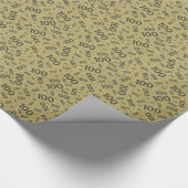 100e zwart/goud willekeurig aantal patroon klein cadeaupapier (Hoek)