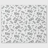 100e zwart/wit willekeurig aantal patroon medium cadeaupapier (Vlak)