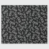 100e zwart/wit willekeurig aantal patroon medium cadeaupapier (Vlak)