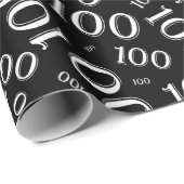 100e zwart/wit willekeurig aantal patroon medium cadeaupapier (Rol Hoek)