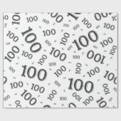 100e zwart/wit willekeurig getallenpatroon groot cadeaupapier (Vlak)