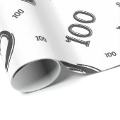 100e zwart/wit willekeurig getallenpatroon groot cadeaupapier (Rol Hoek)