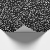 100e zwart/wit willekeurig getallenpatroon klein cadeaupapier (Hoek)