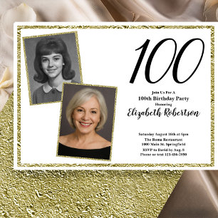 100ste aangepaste foto wit en goud  kaart