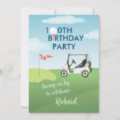 100ste Aangepaste Verjaardagsfeestje Heren Golf Th Kaart (Achterkant)