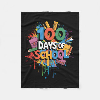 100ste dag Grappige Outfit Leraar &amp; Student 10 Fleece Deken