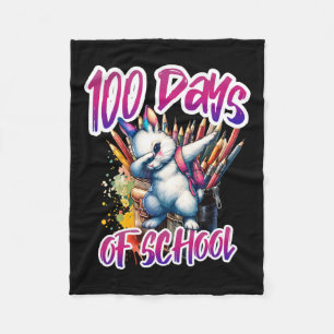 100ste dag Grappige Outfit Leraar &amp; Student 10 Fleece Deken