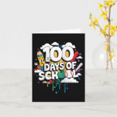 100ste dag Grappige Outfit Leraar &amp; Student 10 Kaart (Gele Bloem)