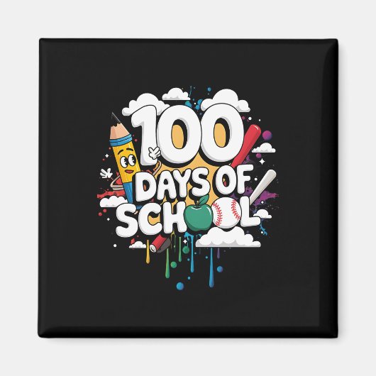 100ste dag Grappige Outfit Leraar & Student 10 Magneet (Voorkant)