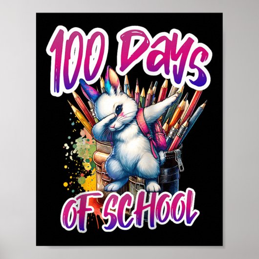 100ste dag Grappige Outfit Leraar & Student 10 Poster (Voorkant)