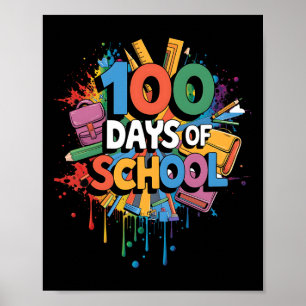 100ste dag Grappige Outfit Leraar &amp; Student 10 Poster