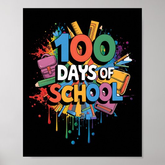 100ste dag Grappige Outfit Leraar & Student 10 Poster (Voorkant)