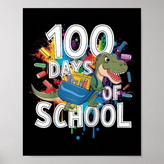 100ste dag Grappige Outfit Leraar & Student 10 Poster (Voorkant)