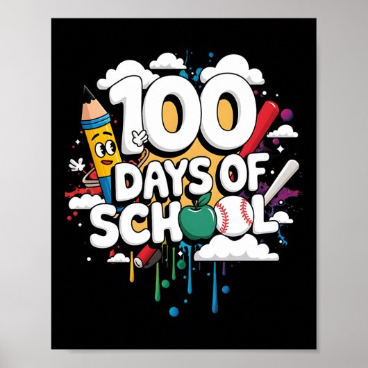 100ste dag Grappige Outfit Leraar & Student 10 Poster (Voorkant)