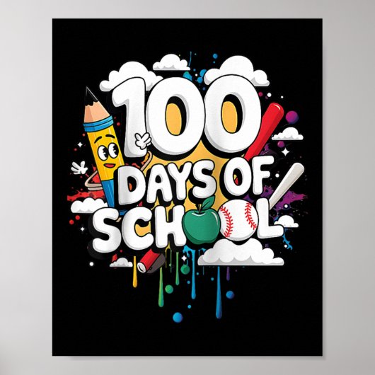 100ste dag Grappige Outfit Leraar & Student 10 Poster (Voorkant)
