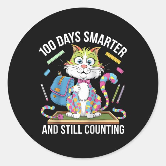 100ste dag Grappige Outfit Leraar & Student 10 Ronde Sticker (Voorkant)